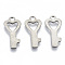 Non-Tarnish 201 Stainless Steel Charms, Laser Cut, Key, Stainless Steel Color, 16x8x0.8mm, Hole: 1.6mm