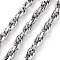 304 Stainless Steel Rope Chains, UnSoldered, with Spool, Stainless Steel Color, 10x7x2mm