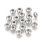 304 Stainless Steel Beads, with Rubber Inside, Slider Beads, Rondelle, Stainless Steel Color, 7x3.5mm, Rubber Hole: 1.6~2.5mm