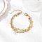 304 Stainless Steel Multi-layered Bracelets, Brass Micro Pave Clear Cubic Zirconia Charm Bracelets for Women, Crown, 8 inch(20.2cm)