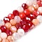Electroplate Glass Beads Strands, Faceted(32 Faceted), Rondelle, Crimson, 5.5~6x4.5~5mm, about 84~87pcs/strand, 16.34~17.6''(41.5~44cm)