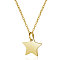201 Stainless Steel Pendants Necklaces, with Cable Chains, Star, Golden, 16.3 inch(40cm), 1mm