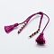Braided Nylon Cord for DIY Bracelet Making, with 304 Stainless Steel Findings, Magenta, 6 inch~6-3/4 inch(150~170mm)x1~5x1~2mm