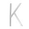 Tarnish Resistant 201 Stainless Steel Links connectors, Letter, Stainless Steel Color, Letter.K, 37x21x1mm, Hole: 1mm