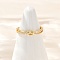 925 Sterling Silver Micro Pave Clear Cubic Zirconia Adjustable Finger Rings for Women, Knot, Golden, 4mm,US Size 6 1/2(16.9mm)
