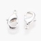 Brass Lobster Claw Clasps, Nickel Free, 925 Sterling Silver Plated, 12x7x2.5mm, Hole: 1mm