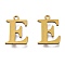 PVD Vacuum Plating  304 Stainless Steel Charms, Laser Cut, Alphabet, Antique Bronze, Letter.E, 12x9x0.8mm, Hole: 1mm