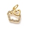 Rack Plating Brass Micro Pave Cubic Zirconia Pendants, Long-Lasting Plated, Lead Free & Cadmium Free, Zodiac Signs Charms, with Jump Ring, Pig, 13x12x2mm