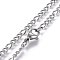 Non-Tarnish 304 Stainless Steel Figaro Chain Necklaces, with Lobster Claw Clasps, Stainless Steel Color, 17.9 inch(45.5cm)