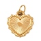 304 Stainless Steel Pendants, with Jump Ring, Heart Charm, Golden, 14x14x2mm, Hole: 4.5mm