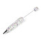 Fishtail Resin & Polymer Clay Pave Rhinestone Ball-Point Pen, Iron Beadable Pen, for DIY Personalized Pen with Jewelry Beads, Aquamarine, 148.5~151x15~19mm