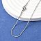 Tarnish Resistant 304 Stainless Steel Snake Chains Necklaces, with Lobster Clasps, Stainless Steel Color, 17.7 inch(45cm), 1mm