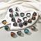Natural & Synthetic Gemstone Adjustable Rings, Lead Free & Cadmium Free, Antique Silver Plated Brass Finger Rings for Women, 22.5mm, Inner Diameter: 17mm
