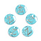 Synthetic Turquoise Charms, with Plastic Letter, Flat Round, Letter.Z, 15x2mm, Hole: 1.5mm