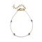Evil Eye Lampwork & Glass Seed Beaded Bracelet with Real 18K Gold Plated 304 Stainless Steel Clasps, White, 6-3/4 inch(17.2cm)
