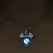 Luminous Alloy Pendants, Necklace, Halloween, Dragon/Skull/Horse/Gun, Blue, 17.72 inch(45cm)