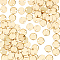 100Pcs 304 Stainless Steel Connector Charms, Flat Round Links, Real 24K Gold Plated, 6x0.8mm, Hole: 1mm
