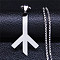 201 Stainless Steel Death Rune Symbol Pendant Necklaces, Stainless Steel Color, 19.96 inch(50.7cm)