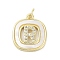 Rack Plating Brass Micro Pave Clear Cubic Zirconia Pendants, with Shell, Cadmium Free & Lead Free, Long-Lasting Plated, Real 18K Gold Plated, with Jump Ring, Letter R, 17.5x15x2.5mm, Hole: 3mm
