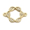Brass Micro Pave Clear Cubic Zirconia Hollow Flower Connector Charms, Rack Plating, Long-Lasting Plated, Lead Free & Cadmium Free, Real 18K Gold Plated, 13x19x2mm, Hole: 1mm