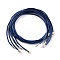 Waxed Round Cord Necklace Making Accessories, with Brass Finding, Marine Blue, 45x0.2cm, Hole: 1.6mm