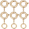 30Pcs Brass Spring Ring Clasps, Cadmium Free & Lead Free, with 30Pcs Rack Plating Brass Jump Rings, Real 24K Gold Plated, 9x7x1.5mm, Hole: 1.5mm