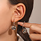 Alloy Hoop Earrings, Platinum, Flat Round, 50mm