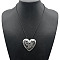 Alloy Pendant Necklace Round Heart Love Flower Fish Pendant Necklace, Silver