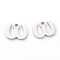 Non-Tarnish 304 Stainless Steel Charms, Greek Alphabet, Stainless Steel Color, Letter.W, 7.5x10x1.5mm, Hole: 1.5mm