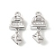Brass Micro Pave Cubic Zirconia Pendants, Cadmium Free & Nickel Free & Lead Free, Letter Box, Real Platinum Plated, 17.5x8.5x4.5mm, Hole: 1.2mm