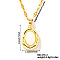 Elegant Oval Brass Pendant Necklaces, with Dapped Chain for Women, White, 15.75 inch(40cm)