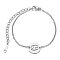 Tarnish Resistant 201 Stainless Steel Link Bracelets, with Cable Chains and Lobster Claw Clasps, Flat Round with Constellation, Cancer, 6 inch~6-3/4 inch(15~17.5cm), 1.5mm