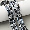 Natural Fire Crackle Agate Beads Strands, Faceted, Cube, Dyed & Heated, Blue, 6x6x6mm, Hole: 1mm, about 56pcs/strand, 15.55''(39.5cm)