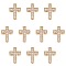 10Pcs Brass Micro Pave Clear Cubic Zirconia Beads, Cross, Real 18K Gold Plated, 13x10x4mm, Hole: 1mm