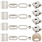30 Sets Stainless Steel Peaked Cap Adjuster Kits, Baseball Cap Buckle with Eyelet, Stainless Steel Color, 21x21.5x6.5mm, Hole: 5mm