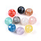 Resin Beads, Round with Heart Pattern, with Glitter Powder, Mixed Color, 16mm, Hole: 2~2.5mm