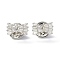 Sparkling Bowknot Brooch Pin, Brass Cubic Zirconia Breastpin for Bride Girl Women, Platinum, 9x15x13mm