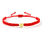 304 Stainless Steel Heart with Letter Bead Braided Bead Bracelets, Adjustable Nylon Cord Braided Bracelets for Couple Friendship, Gold, Letter Q, 7-7/8 inch(20cm), Inner Diameter: 11 inch(28cm)
