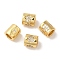 Column Rack Plating Brass Micro Pave Clear Cubic Zirconia European Beads, Large Hole Beads, Cadmium Free & Lead Free, Long-Lasting Plated, Real 18K Gold Plated, 8x7.5mm, Hole: 4.5mm