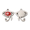 201 Stainless Steel Pendants, with Enamel, Eye of Horus, Stainless Steel Color, 21.5x20x2mm, Hole: 2mm