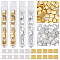 200Pcs 2 Color Metallic Colours Glass Seed Beads, 2-Hole, Rectangle, Mixed Color, 5x4.5~5.5x2~2.5mm, Hole: 0.5~0.8mm, 100Pcs/color