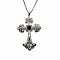 Vintage sparkling Alloy Rhinestone Cross Pendants Necklaces for Women, Platinum, 19.69 inch(50cm)