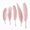 Goose Feather Costume Accessories, Dyed, Dark Salmon, 105~157x16~22mm, about 500pcs/bag