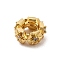 Rack Plating Brass Cubic Zirconia Spacer Beads, Cadmium Free & Lead Free, Long-Lasting Plated, Column with Snowflake, Real 18K Gold Plated, 8x3.5mm, Hole: 3.5mm