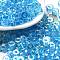 Transparent Colours Luster Glass Seed Beads, Column, Deep Sky Blue, 6x3mm, Hole: 1.4mm, about 2027pcs/pound