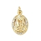 Brass Micro Pave Cubic Zirconia Pendants, Virgin Mary, Rack Plating, Long-Lasting Plated, Lead Free & Cadmium Free, with Jump Ring, Real 18K Gold Plated, 18x12x4mm, Hole: 3.2mm