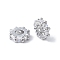 Brass Micro Pave Clear Cubic Zirconia Spacer Beads, Rack Plating, Long-Lasting Plated, Cadmium Free & Lead Free, Flat Round, Platinum, 7.5x2.5mm, Hole: 3.2mm
