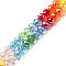 Transparent Glass Beads Strands, Round, Faceted, Colorful, 8x7mm, Hole: 1.5mm, about 50pcs/strand, 14.17''(36cm)