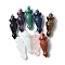 Natural & Synthetic Mixed Gemstone Pendants, Cone Charms, with Brass Findings, Platinum, Mixed Dyed and Undyed, 53.5~55.5x18~18.5mm, Hole: 7x5.5mm