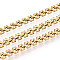 304 Stainless Steel Link Chains, Ion Plating(IP), Soldered, with Spool, Real 18K Gold Plated, 4x3x1.8mm